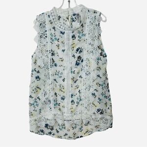 Beautees Girls Size Large Sleeveless Floral Shirt